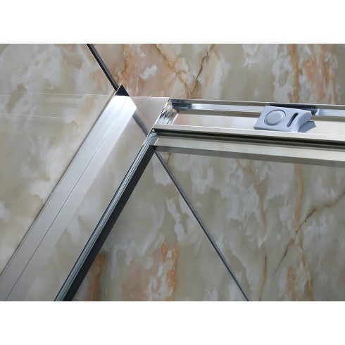 Box Doccia Vetro Opaco Anticalcare Temperato 4MM Apertura Angolare Doppio Scorrevole H185