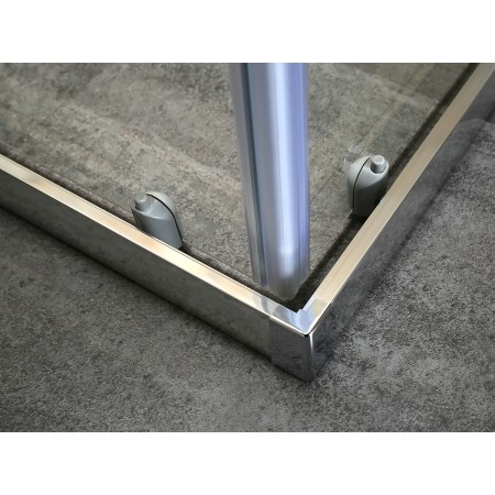 Box Doccia Vetro Opaco Anticalcare Temperato 4MM Apertura Angolare Doppio Scorrevole H185