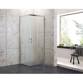 Box Doccia Vetro Opaco Anticalcare Temperato 4MM Apertura Angolare Doppio Scorrevole H185