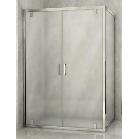 Box Doccia Angolare 2 Lati Ante Saloon Battente Parete Fissa Vetro 6 mm Opaco | BricoShop24