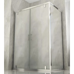 Box Doccia Angolare 2 Lati Ante Saloon Battente Parete Fissa Vetro 6 mm Opaco | BricoShop24
