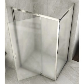 Box Doccia Anta Fissa Battente 2 Lati Angolare Parete Vetro 6mm Cristallo Opaco | BricoShop24