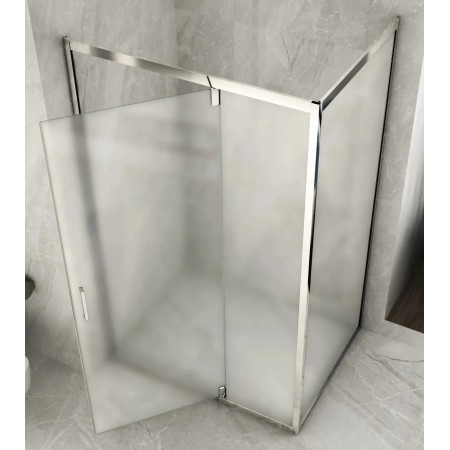Box Doccia Anta Fissa Battente 2 Lati Angolare Parete Vetro 6mm Cristallo Opaco | BricoShop24