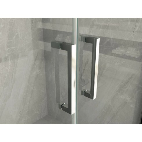 Box Doccia Anta Fissa Battente 2 Lati Angolare Parete Vetro 6mm Cristallo Opaco | BricoShop24