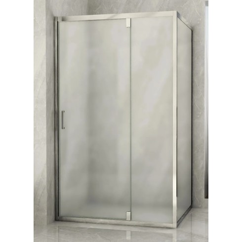Box Doccia Anta Fissa Battente 2 Lati Angolare Parete Vetro 6mm Cristallo Opaco | BricoShop24
