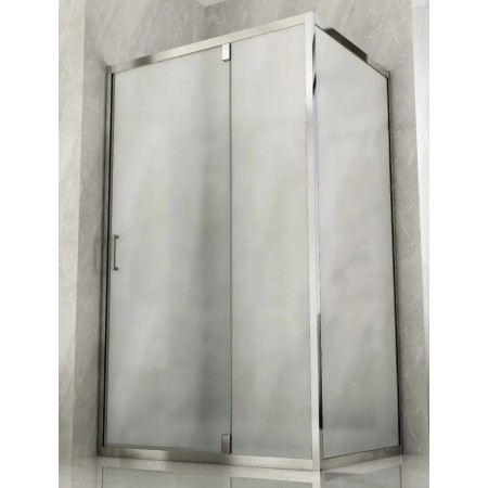 Box Doccia Anta Fissa Battente 2 Lati Angolare Parete Vetro 6mm Cristallo Opaco | BricoShop24