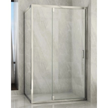 Box Doccia 1 Anta Fissa Battente 2 Lati Parete Vetro 6mm Cristallo Trasparente | BricoShop24
