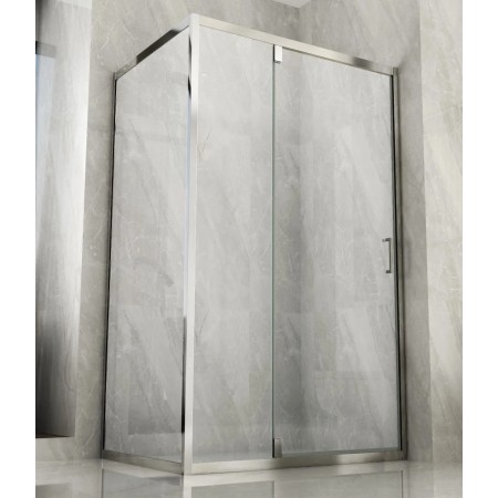 Box Doccia 1 Anta Fissa Battente 2 Lati Parete Vetro 6mm Cristallo Trasparente | BricoShop24