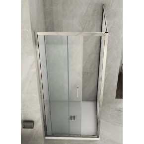 Box Doccia Angolare 6 mm 1 Parete Anta Fissa 1 Porta Scorrevole Cabina Cristallo | BricoShop24