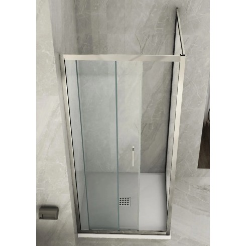 Box Doccia Angolare 6 mm 1 Parete Anta Fissa 1 Porta Scorrevole Cabina Cristallo | BricoShop24