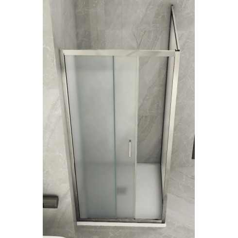 Box Doccia Angolare 6mm Opaco Anta Fissa Porta Scorrevole Anticalcare Cristallo | BricoShop24