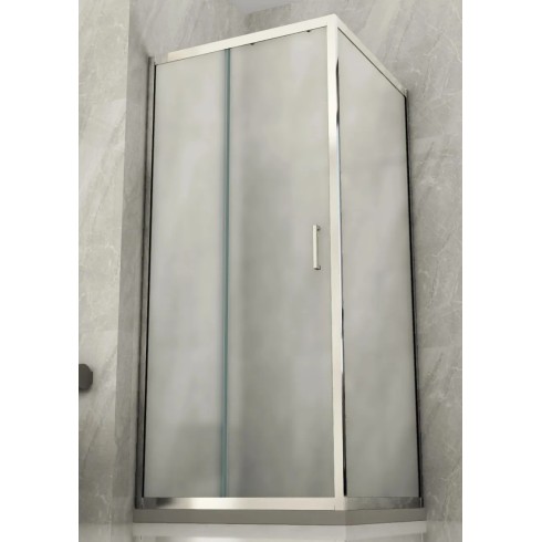 Box Doccia Angolare 6mm Opaco Anta Fissa Porta Scorrevole Anticalcare Cristallo | BricoShop24