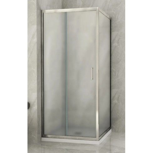 Box Doccia Angolare 6mm Opaco Anta Fissa Porta Scorrevole Anticalcare Cristallo | BricoShop24