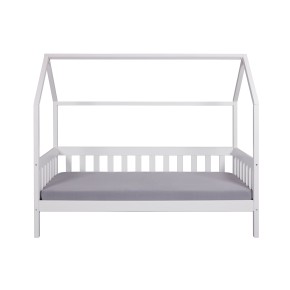 Letto singolo 90x200 cm Bianco con Tetto Doghe