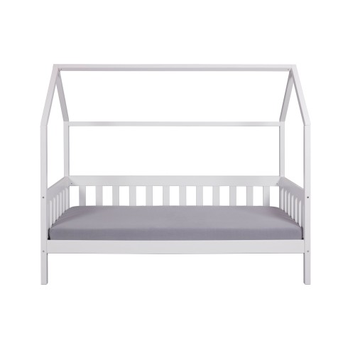 Letto singolo 90x200 cm Bianco con Tetto Doghe