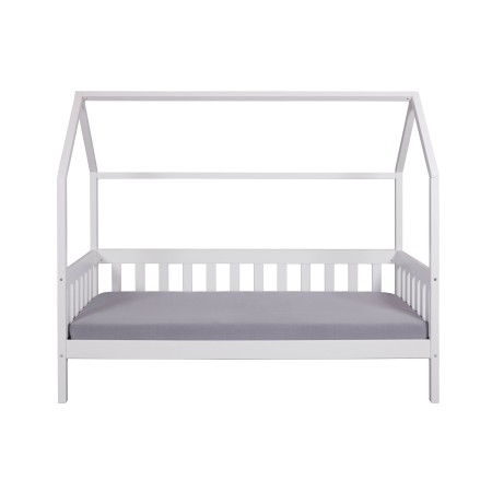 Letto singolo 90x200 cm Bianco con Tetto Doghe