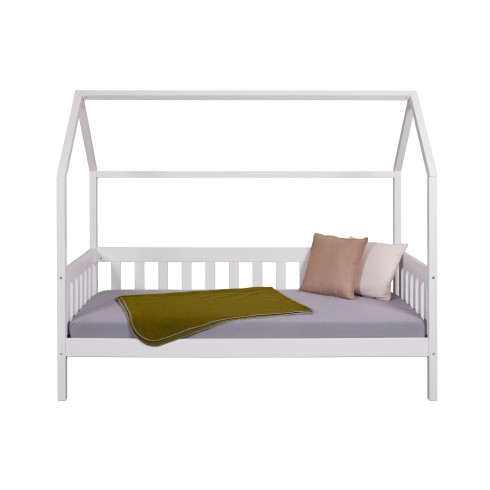 Letto singolo 90x200 cm Bianco con Tetto Doghe