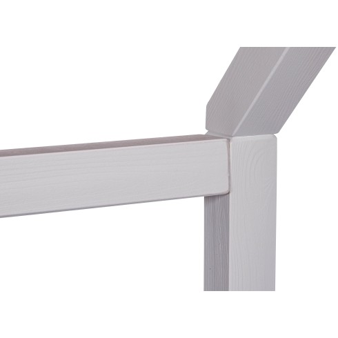 Letto singolo 90x200 cm Bianco con Tetto Doghe