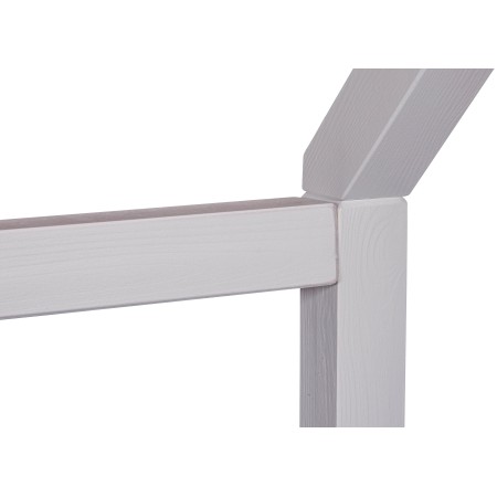 Letto singolo 90x200 cm Bianco con Tetto Doghe
