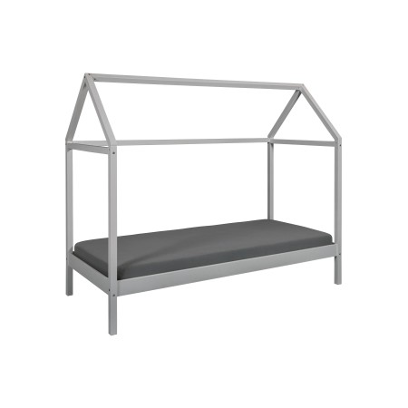 Letto singolo 90x200 cm Grigio con Tetto Doghe