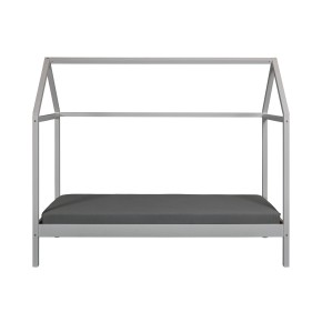 Letto singolo 90x200 cm Grigio con Tetto Doghe 2