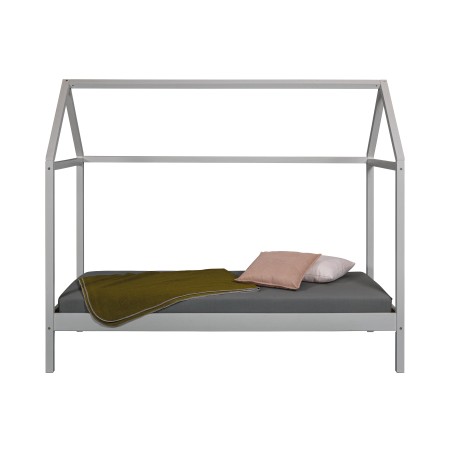 Letto singolo 90x200 cm Grigio con Tetto Doghe