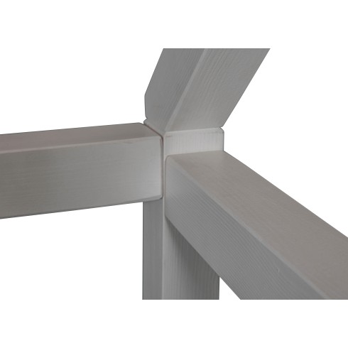 Letto singolo 90x200 cm Grigio con Tetto Doghe