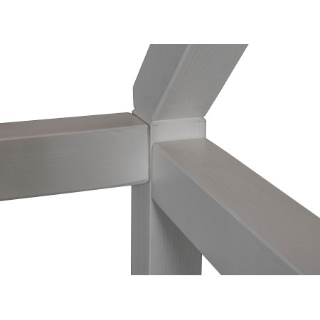 Letto singolo 90x200 cm Grigio con Tetto Doghe