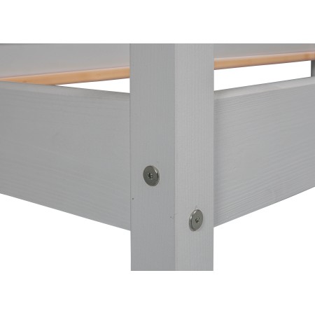 Letto singolo 90x200 cm Grigio con Tetto Doghe