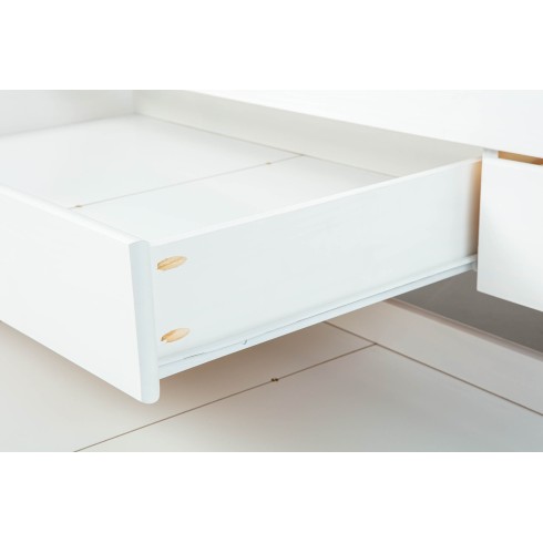 Struttura 2 Letti singoli 90x200 cm Bianco con Cassetti