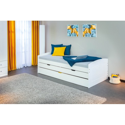 Struttura 2 Letti singoli 90x200 cm Bianco con Cassetti