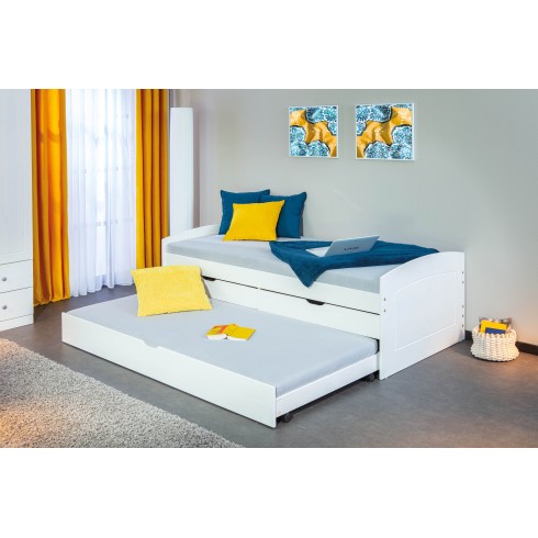 Struttura 2 Letti singoli 90x200 cm Bianco con Cassetti