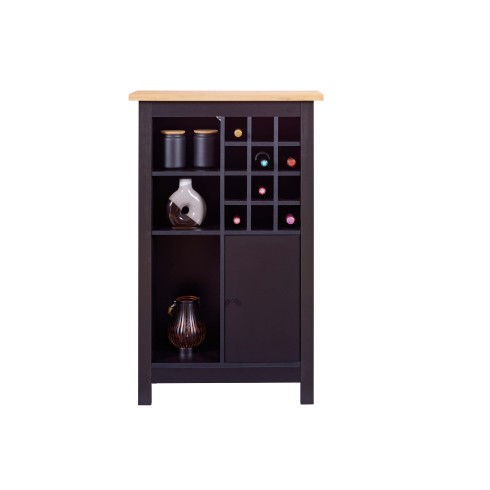 Cantinetta Helina nera in rovere artigianale 76,8x33x124,4 cm