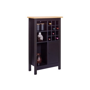 Cantinetta Helina nera in rovere artigianale 76,8x33x124,4 cm