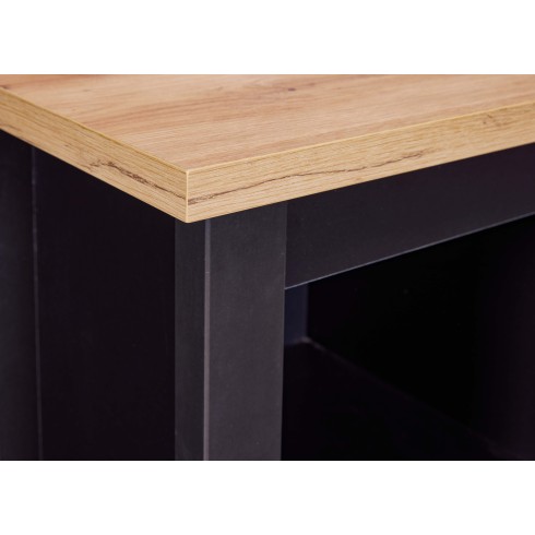 Cantinetta Helina nera in rovere artigianale 76,8x33x124,4 cm