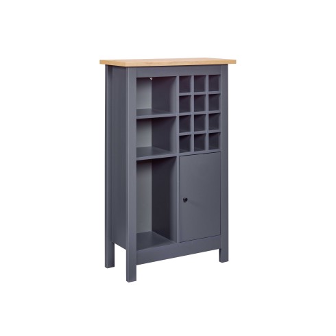 Cantinetta Helina Antracite in rovere artigianale 76,8x33x124,4 cm