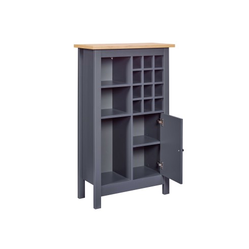 Cantinetta Helina Antracite in rovere artigianale 76,8x33x124,4 cm