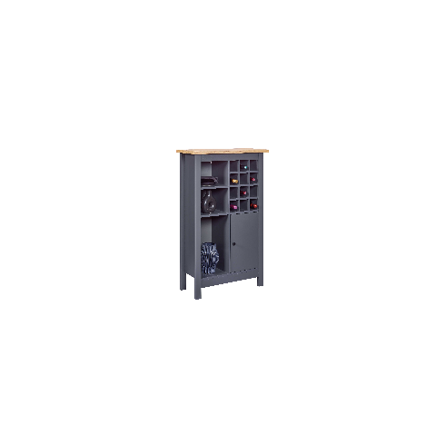 Cantinetta Helina Antracite in rovere artigianale 76,8x33x124,4 cm