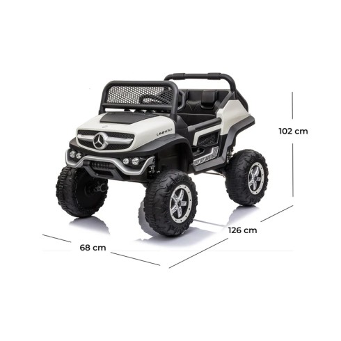 Macchina Elettrica per Bambini Mercedes Unimog Fuori Strada Bianco