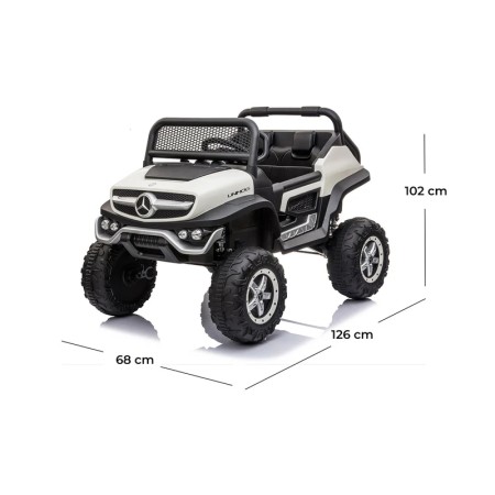 Macchina Elettrica per Bambini Mercedes Unimog Fuori Strada Bianco
