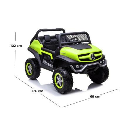 Macchina Elettrica per Bambini Mercedes Unimog Fuori Strada Verde