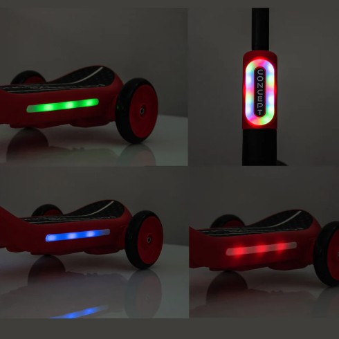 Monopattino Elettrico per Bambini Rosso Deluxe con Protezioni