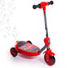 Monopattino Elettrico Cars con Bolle Sapone Scooter a Spinta 3 Ruote per Bambini