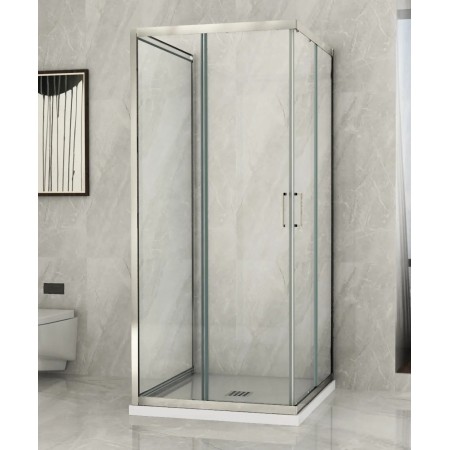 Box Doccia tre 3 Lati 6 mm 2 Scorrevoli Trasparente Anta fissa 70x 80 90 100 120 | BricoShop24