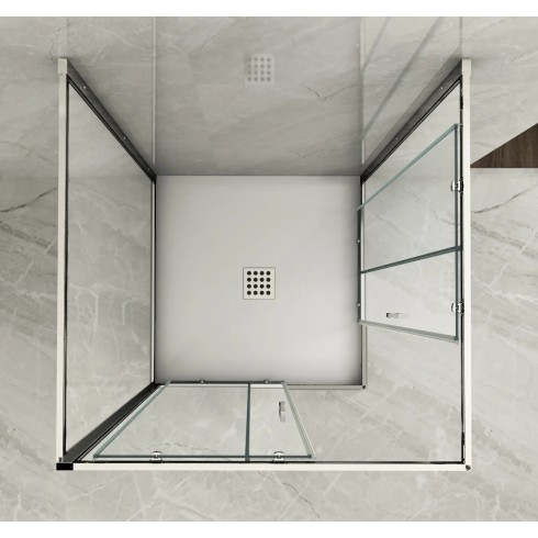 Box Doccia tre 3 Lati 6 mm 2 Scorrevoli Trasparente Anta fissa 70x 80 90 100 120 | BricoShop24