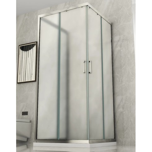 Box Doccia 3 Lati 6 mm Opaco Scorrevoli Angolare 1 Anta fissa 70 x 80 90 100 120 | BricoShop24