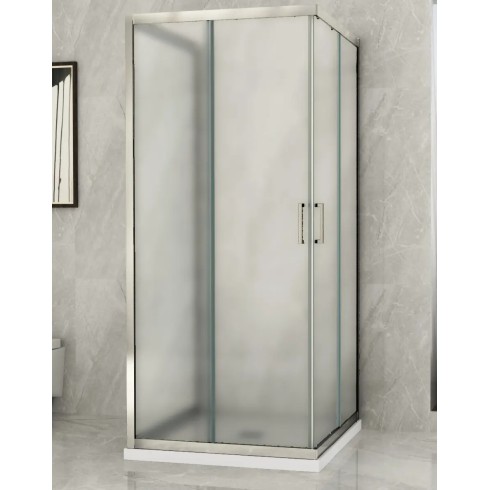 Box Doccia 3 Lati 6 mm Opaco Scorrevoli Angolare 1 Anta fissa 70 x 80 90 100 120 | BricoShop24