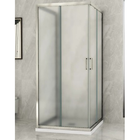 Box Doccia 3 Lati 6 mm Opaco Scorrevoli Angolare 1 Anta fissa 70 x 80 90 100 120 | BricoShop24