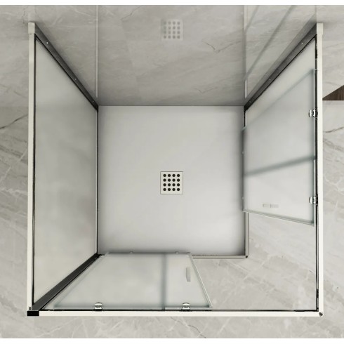 Box Doccia 3 Lati 6 mm Opaco Scorrevoli Angolare 1 Anta fissa 70 x 80 90 100 120 | BricoShop24