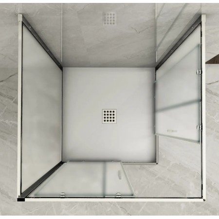 Box Doccia 3 Lati 6 mm Opaco Scorrevoli Angolare 1 Anta fissa 70 x 80 90 100 120 | BricoShop24